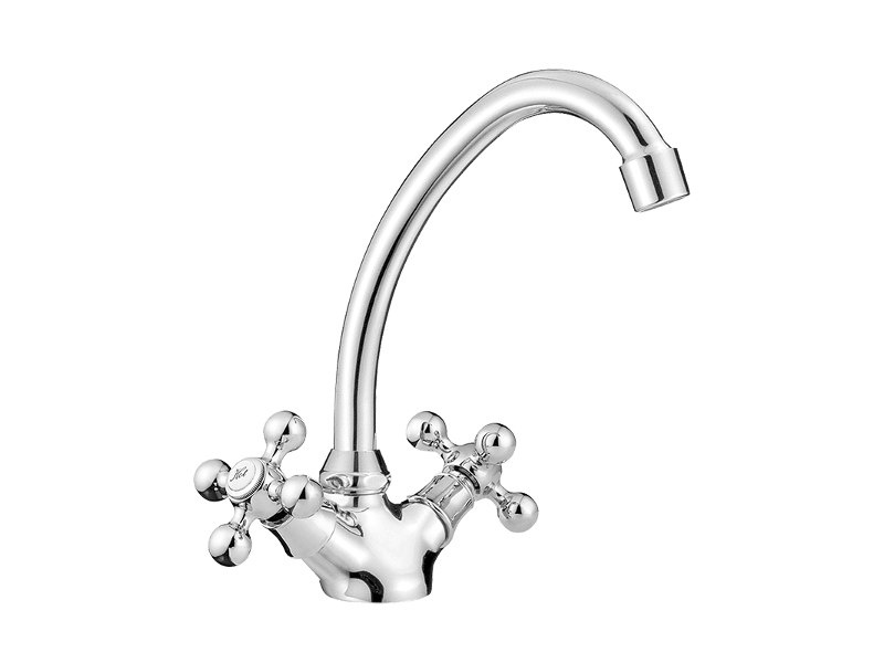 BATERIA ZLEWOZMYWAKOWA STOJĄCA RETRO NA POKRĘTŁA CHROM KUCHINOX STILO BKI 060D BATERIA ZLEWOZMYWAKOWA STOJĄCA RETRO NA POKRĘTŁA CHROM KUCHINOX STILO BKI 060D