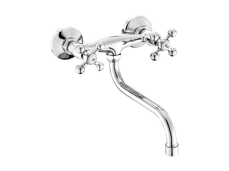 KUCHINOX STILO BKI 080D - BATERIA ZLEWOZMYWAKOWA ŚCIENNA RETRO NA POKRĘTŁA CHROM KUCHINOX STILO BKI 080D - BATERIA ZLEWOZMYWAKOWA ŚCIENNA RETRO NA POKRĘTŁA CHROM