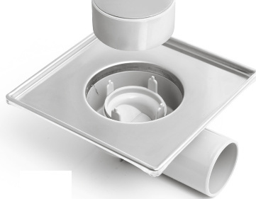 AKCES AXUS 11302 - WPUST POSADZKOWY KWADRATOWY 15X15 CM, ODPŁYW POZIOMY FI 50, Z BLOKADĄ ODOROWĄ AKCES AXUS 11302 - WPUST POSADZKOWY KWADRATOWY 15X15 CM, ODPŁYW POZIOMY FI 50, Z BLOKADĄ ODOROWĄ