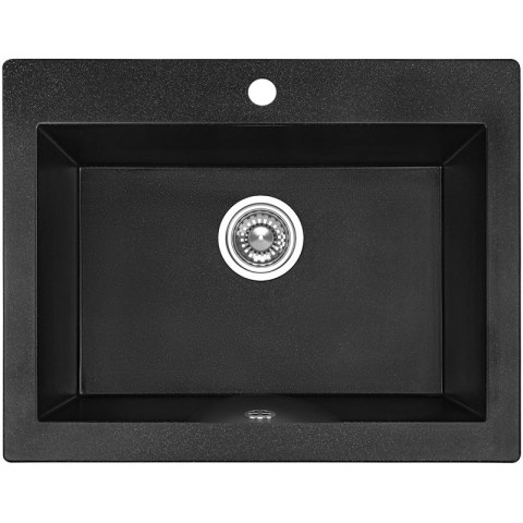 LAVEO KOMODO SBK 710T - ZLEWOZMYWAK GRANITOWY 1-KOMOROWY 63X49 CM Z KOŁNIERZEM Z PRZODU CZARNY LAVEO KOMODO SBK 710T - ZLEWOZMYWAK GRANITOWY 1-KOMOROWY 63X49 CM Z KOŁNIERZEM Z PRZODU CZARNY