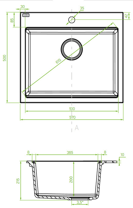 LAVEO TAU SBT 410Y - ZLEWOZMYWAK GRANITOWY 1-KOMOROWY 57X50 CM BEŻOWY LAVEO TAU SBT 410Y - ZLEWOZMYWAK GRANITOWY 1-KOMOROWY 57X50 CM BEŻOWY