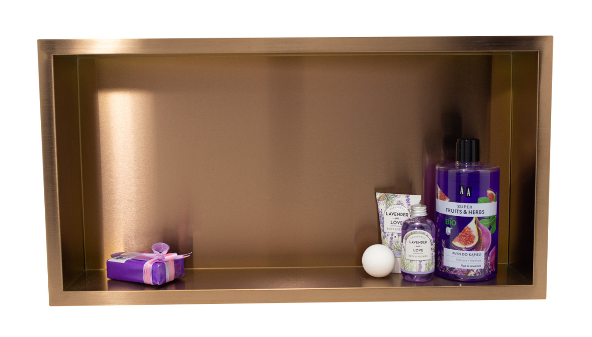 BALNEO WALL-BOX ONE COPPER 60X30X10 - PÓŁKA WNĘKOWA WBUDOWYWANA W ŚCIANĘ 60X30X10 CM, MIEDZIANA BALNEO WALL-BOX ONE COPPER 60X30X10 - PÓŁKA WNĘKOWA WBUDOWYWANA W ŚCIANĘ 60X30X10 CM, MIEDZIANA