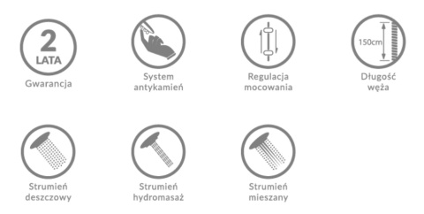 KUCHINOX CENTO NKC 61A1 - ZESTAW NATRYSKOWY NA DRĄŻKU BIAŁY