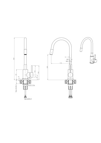 STEINER MAGGIE 3323503WH - BATERIA ZLEWOZMYWAKOWA Z WYLEWKĄ TYPU ,,U'' Steinsteel Stretch biała STEINER MAGGIE 3323503WH - BATERIA ZLEWOZMYWAKOWA Z WYLEWKĄ TYPU ,,U'' Steinsteel Stretch biała