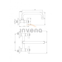 INVENA ROMA BC-24-00S - BATERIA UMYWALKOWA ŚCIENNA NA POKRĘTŁA RETRO WYLEWKA 20 CM, CHROM