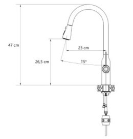 QUADRON JESSICA 3573591_PVDC1 - BATERIA ZLEWOZMYWAKOWA WYSOKA Z WYCIĄGANĄ WYLEWKĄ MIEDZIANA