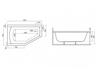 POLIMAT SELENA 00953 - WANNA NAROŻNA L 160x90cm AKRYLOWA BIAŁA POLIMAT SELENA 00953 - WANNA NAROŻNA L 160x90cm AKRYLOWA BIAŁA