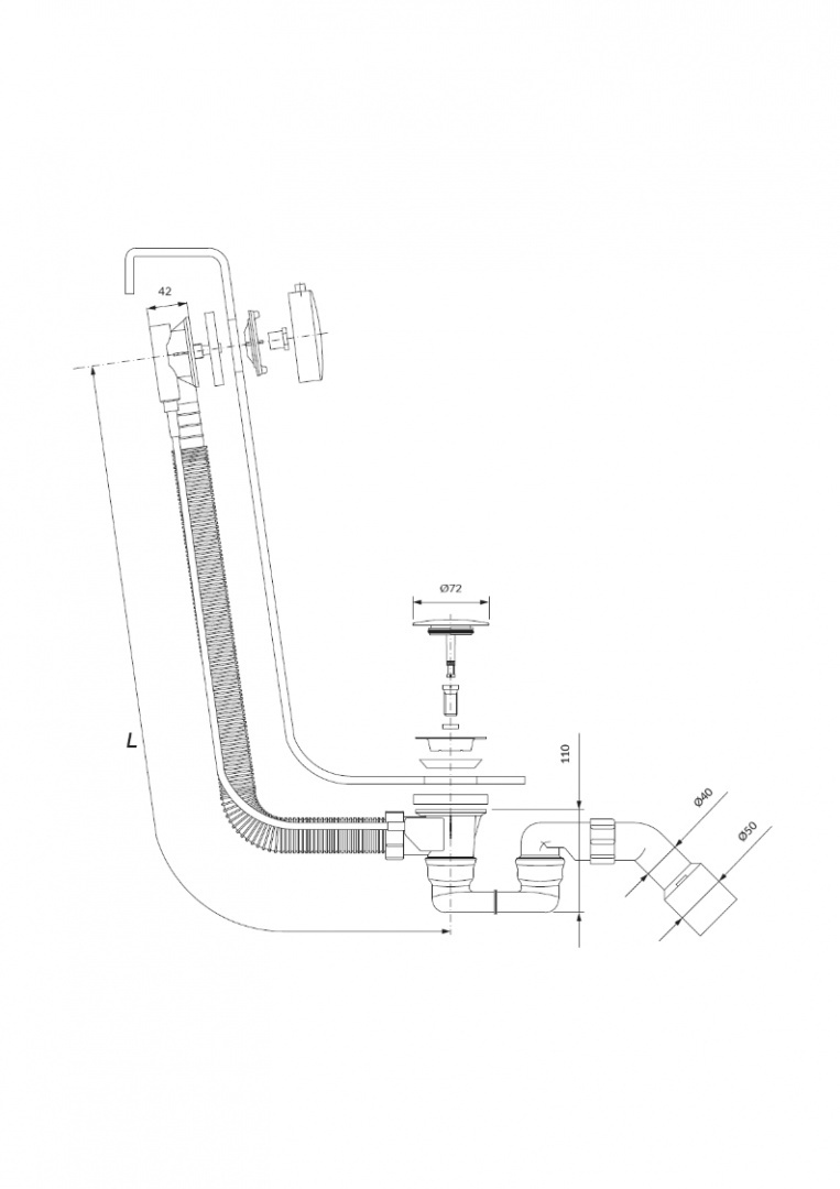 OMNIRES CGS TK104-PLUS-3.43+64-SBL - SYFON WANNOWY AUTOMATYCZNY ODPŁYWOWY CZARNY MAT OMNIRES CGS TK104-PLUS-3.43+64-SBL - SYFON WANNOWY AUTOMATYCZNY ODPŁYWOWY CZARNY MAT