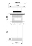 OMNIRES KLIK-KLAK F706CR - KOREK UMYWALKOWY KLIK KLAK MOSIĘŻNY KWADRATOWY CHROM