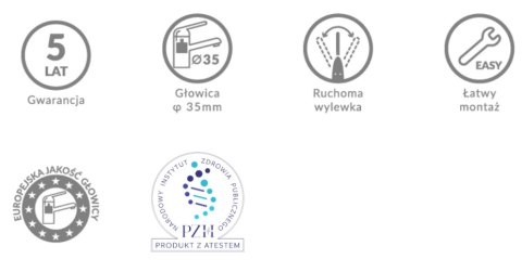 BATERIA UMYWALKOWA WYSOKA SZARA Z ELASTYCZNĄ WYLEWKĄ TYP "U" KUCHINOX DIMA BQD 021D BATERIA UMYWALKOWA WYSOKA SZARA Z ELASTYCZNĄ WYLEWKĄ TYP "U" KUCHINOX DIMA BQD 021D