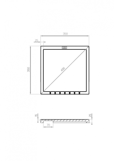 LAVEO HALVO OBA 601T - OCIEKACZ GRANITOWY BIAŁY MULTIFUNKCYJNY 35x35