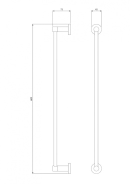 OMNIRES MODERN PROJECT MP60216CR - WIESZAK NA RĘCZNIK 60 CM CHROM