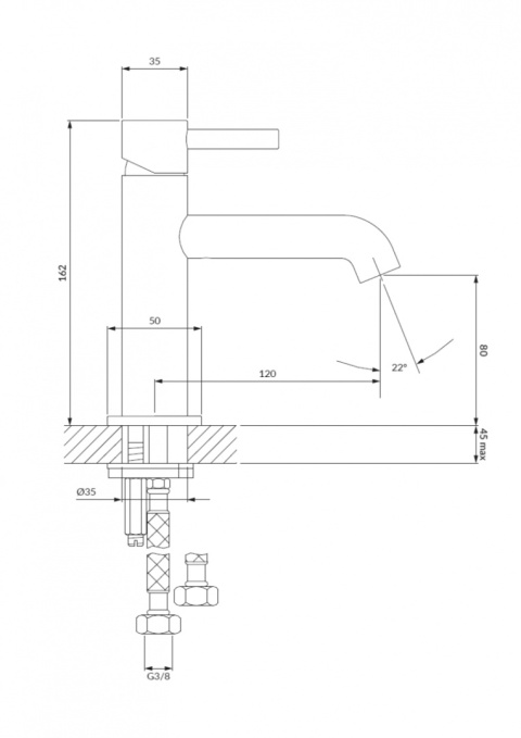 OMNIRES Y Y1210NCP - BATERIA UMYWALKOWA STOJĄCA MIEDŹ OMNIRES Y Y1210NCP - BATERIA UMYWALKOWA STOJĄCA MIEDŹ