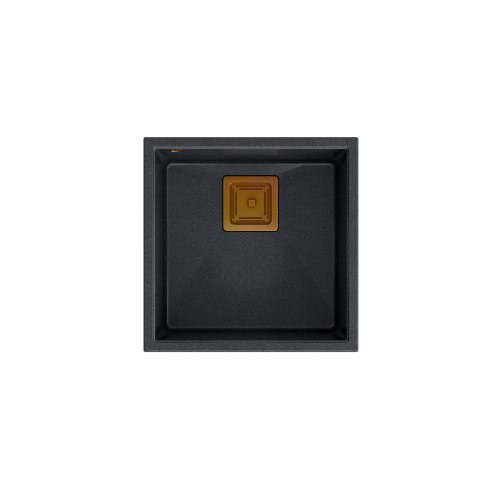 QUADRON DAVID 40 HQD4242U8-C1 - ZLEWOZMYWAK 1-KOMOROWY GRANITOWY PODWIESZANY 42x42 CZARNY Z SYFONEM MIEDZIANYM QUADRON DAVID 40 HQD4242U8-C1 - ZLEWOZMYWAK 1-KOMOROWY GRANITOWY PODWIESZANY 42x42 CZARNY Z SYFONEM MIEDZIANYM