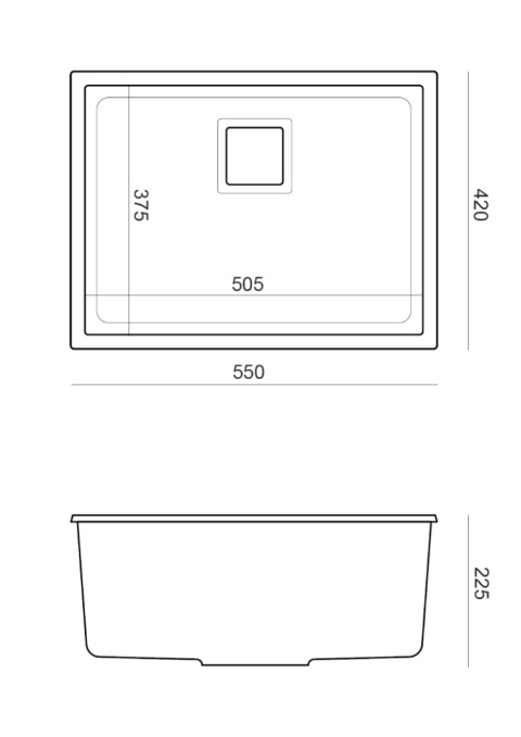 QUADRON DAVID 50 HQD5542U1-BS - ZLEWOZMYWAK 1-KOMOROWY GRANITOWY PODWIESZANY 55x42 BIAŁY Z SYFONEM QUADRON DAVID 50 HQD5542U1-BS - ZLEWOZMYWAK 1-KOMOROWY GRANITOWY PODWIESZANY 55x42 BIAŁY Z SYFONEM