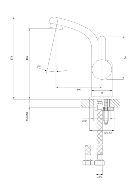 OMNIRES DARLING DA5010BL - BATERIA UMYWALKOWA STOJĄCA BOCZNY UCHWYT CZARNA OMNIRES DARLING DA5010BL - BATERIA UMYWALKOWA STOJĄCA BOCZNY UCHWYT CZARNA