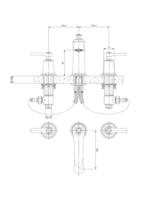 OMNIRES ARMANCE AM5214ORB - BATERIA UMYWALKOWA 3-OTWOROWA STOJĄCA RETRO MIEDŹ ANTYCZNA OMNIRES ARMANCE AM5214ORB - BATERIA UMYWALKOWA 3-OTWOROWA STOJĄCA RETRO MIEDŹ ANTYCZNA