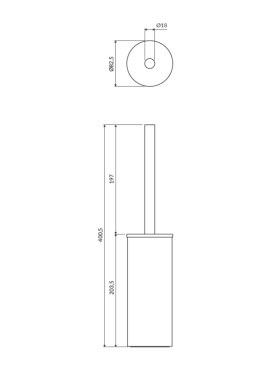 OMNIRES MODERN PROJECT MP60622GLB - SZCZOTKA TOALETOWA DO WC STOJĄCA ZŁOTY SZCZOTKOWANY