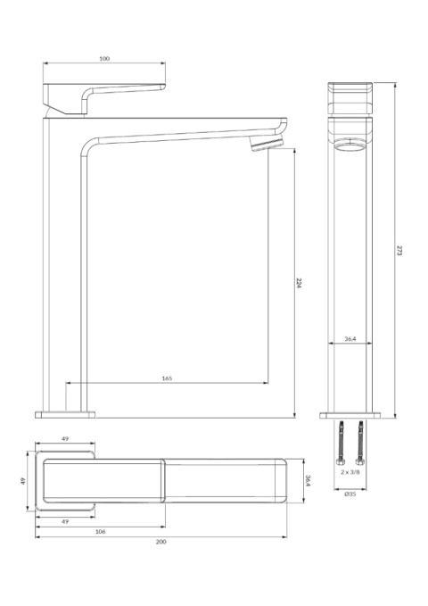 OMNIRES PARMA PM7412BL - BATERIA UMYWALKOWA NABLATOWA WYSOKA STOJĄCA CZARNY MAT OMNIRES PARMA PM7412BL - BATERIA UMYWALKOWA NABLATOWA WYSOKA STOJĄCA CZARNY MAT