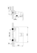 OMNIRES SACRAMENTO SC2340CRB - BATERIA PRYSZNICOWA ŚCIENNA CHROM/BIAŁY