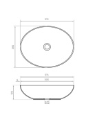 LAVEO DESNA VUD 6251 - UMYWALKA CERAMICZNA OWALNA 52x40 BIAŁA