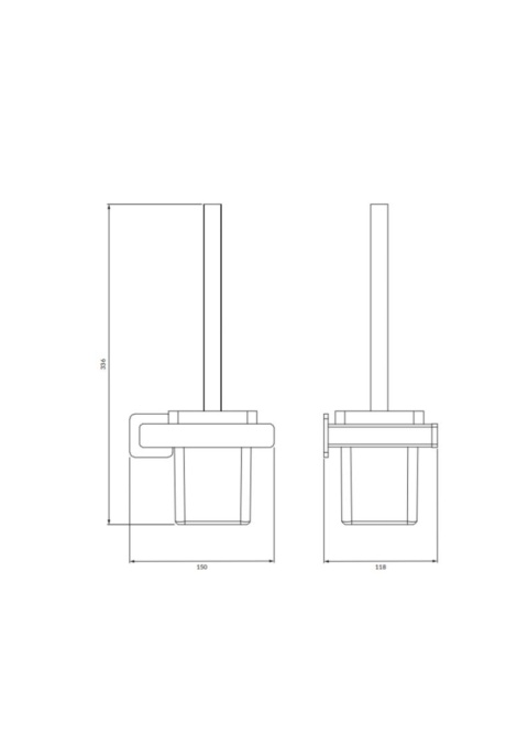 OMNIRES NELSON NL80620BL - SZCZOTKA TOALETOWA WISZĄCA SZKLANA CZARNY MAT