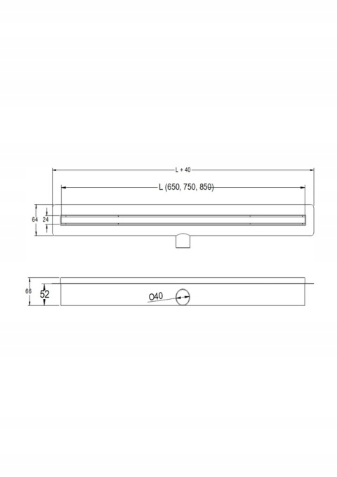 JANO S6028 - ODPŁYW LINIOWY SLIM 75CM CZARNY STAL NIERDZEWNA JANO S6028 - ODPŁYW LINIOWY SLIM 75CM CZARNY STAL NIERDZEWNA