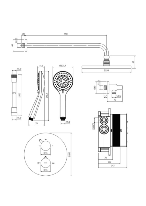 OMNIRES Y SYSYT05BSB - SYSTEM PRYSZNICOWY TERMOSTATYCZNY PODTYNKOWY Z BATERIĄ MOSIĄDZ SZCZOTKOWANY OMNIRES Y SYSYT05BSB - SYSTEM PRYSZNICOWY TERMOSTATYCZNY PODTYNKOWY Z BATERIĄ MOSIĄDZ SZCZOTKOWANY