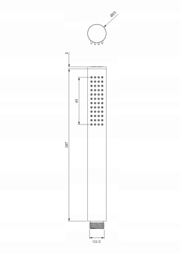 OMNIRES CONTOUR CONTOUR-RAT - SŁUCHAWKA PRYSZNICOWA OWALNA 1-FUNKCYJNA ANTRACYT