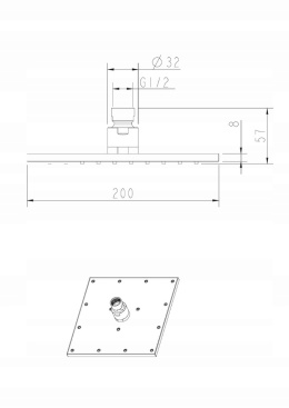 OMNIRES SLIMLINE WG220CR - DESZCZOWNICA KWADRATOWA SLIM CHROM 20CM MOSIĘŻNA