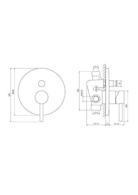 OMNIRES Y Y1235GR - BATERIA WANNOWO-PRYSZNICOWA PODTYNKOWA GRAFIT OMNIRES Y Y1235GR - BATERIA WANNOWO-PRYSZNICOWA PODTYNKOWA GRAFIT