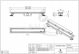 BALNEO DUPLEX NEXT 60 - ODPŁYW LINIOWY 60CM GŁĘBOKI OSADNIK DWUSTRONNY