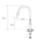 CQUADRON GINA 3922505_BLM - BATERIA ZLEWOZMYWAKOWA WYSOKA CZARNA Z ELASTYCZNĄ WYLEWKĄ