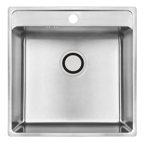 LAVEO BESOS SLB 010T - ZLEWOZMYWAK STALOWY WPUSZCZANY Z OTWOREM 1-KOMOROWY 49X48 CM INOX