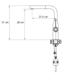 QUADRON ANGELINA 3573500_PVDC1 - BATERIA ZLEWOZMYWAKOWA WYSOKA Z WYCIĄGANĄ WYLEWKĄ MIEDZIANA