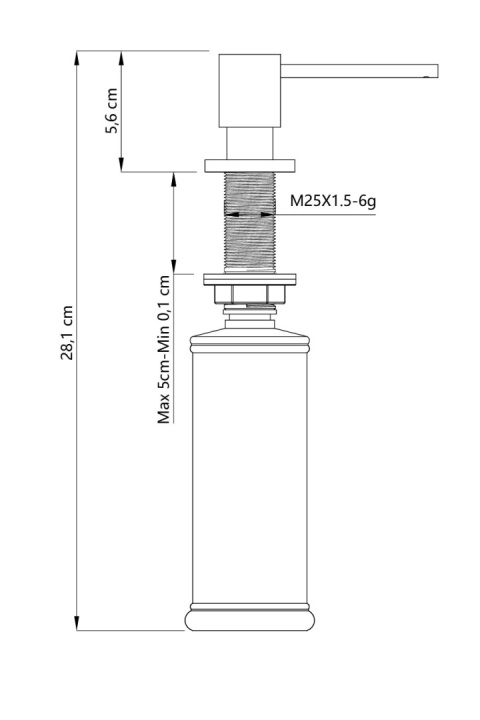QUADRON LORI MFT001-BLM - DOZOWNIK NA PŁYN WPUSZCZANY OKRĄGŁY CZARNY QUADRON LORI MFT001-BLM - DOZOWNIK NA PŁYN WPUSZCZANY OKRĄGŁY CZARNY