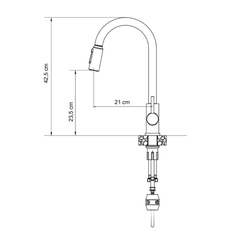 CQUADRON CINDY 52140BS - BATERIA KUCHENNA TRÓJDROŻNA Z WYCIĄGANĄ WYLEWKĄ STAL SZCZOTKOWANA Z PODŁĄCZENIEM FILTRA WODY STAL NIERD CQUADRON CINDY 52140BS - BATERIA KUCHENNA TRÓJDROŻNA Z WYCIĄGANĄ WYLEWKĄ STAL SZCZOTKOWANA Z PODŁĄCZENIEM FILTRA WODY STAL NIERD