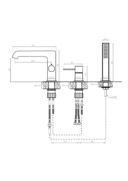 LAVEO POLA BAP 013D - BATERIA NAWANNOWA 3-OTWOROWA STOJĄCA CHROM