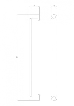 OMNIRES MODERN PROJECT MP60214WM - WIESZAK NA RĘCZNIK 40 CM BIAŁY MAT