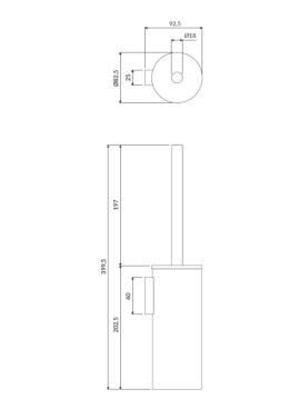 OMNIRES MODERN PROJECT MP60621WM - SZCZOTKA TOALETOWA DO WC WISZĄCA BIAŁY MAT