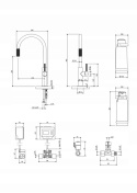 OMNIRES SWITCH SW9057-FD1GLB - BATERIA KUCHENNA Z PODŁĄCZENIEM WODY FILTROWANEJ STOJĄCA ZŁOTY SZCZOTKOWANY