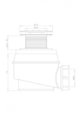 OMNIRES SYFON WB01XCR - SYFON WANNOWY BRODZIKOWY KLIK KLAK FI50 CHROM