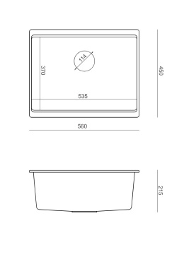 QUADRON LOGAN 100 HQJ6045U7_BLM_U - ZLEWOZMYWAK GRANITOWY PODWIESZANY 56x45 Z SYFONEM CZARNY MAT