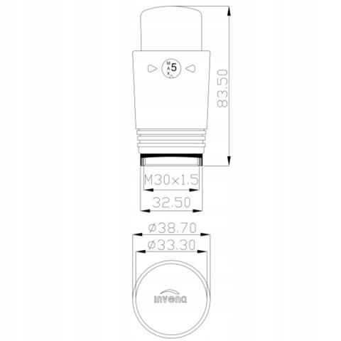INVENA CD-80-015 - GŁOWICA TERMOSTATYCZNA GWINT M30x1.5 POKRĘTŁO DO GRZEJNIKA GRAFIT TERMOSTAT INVENA CD-80-015 - GŁOWICA TERMOSTATYCZNA GWINT M30x1.5 POKRĘTŁO DO GRZEJNIKA GRAFIT TERMOSTAT