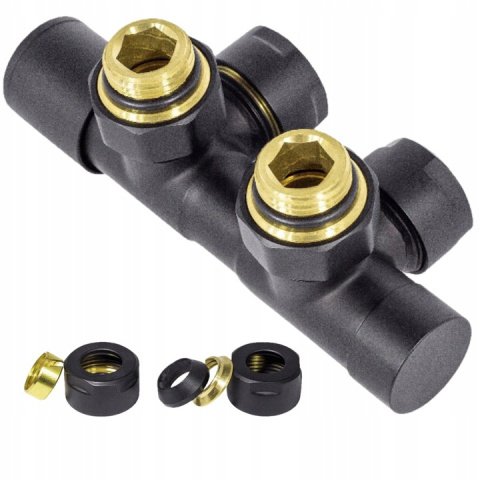 INVENA CZ-96-C15 - ZESTAW GRZEJNIKOWY ODWRACALNY DUOPLEX CZARNY INVENA CZ-96-C15 - ZESTAW GRZEJNIKOWY ODWRACALNY DUOPLEX CZARNY