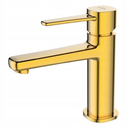 INVENA GLAMOUR BU-02-009 - BATERIA UMYWALKOWA ŁAZIENKOWA STOJĄCA ZŁOTA KRAN JEDNOUCHWYTOWA NISKA KOREK