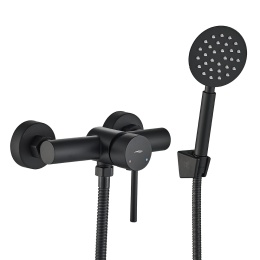 KUCHINOX NOIA BNK 741D - BATERIA NATRYSKOWA ŚCIENNA Z ZESTAWEM PRYSZNICOWYM CZARNA