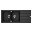 LAVEO CANARIA SPC 721T - ZLEWOZMYWAK GRANITOWY 2-KOMOROWY Z OCIEKACZEM 116X50 CM CZARNY