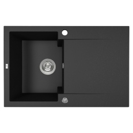 LAVEO CHICHI SBH 711Y - ZLEWOZMYWAK GRANITOWY 1-KOMOROWY Z OCIEKACZEM 48X74 CM CZARNY