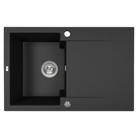 LAVEO CHICHI SBH 711Y - ZLEWOZMYWAK GRANITOWY 1-KOMOROWY Z OCIEKACZEM 48X74 CM CZARNY